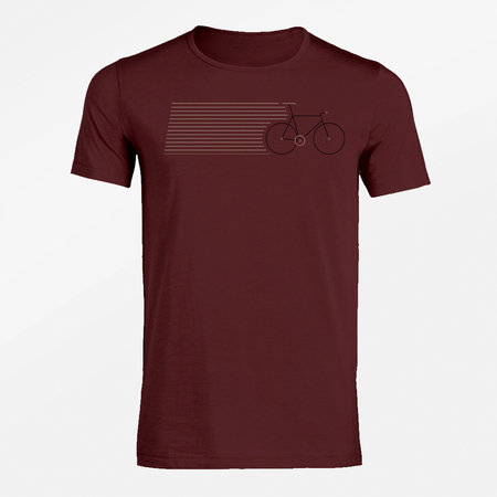 Sale duurzaam T shirt bike stripes maat XL bordeaux