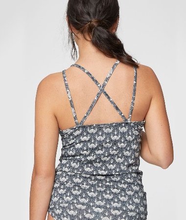 Bamboe topje Art Deco graphite maat L