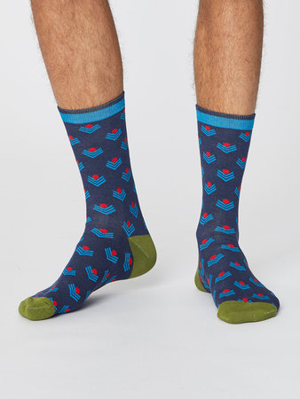Bamboesokken Chevron navy