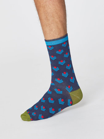 Bamboesokken Chevron navy