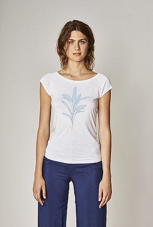 bamboe shirt Plantago white