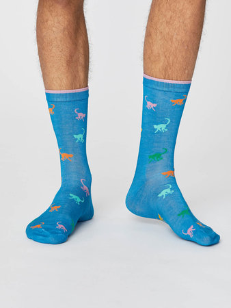 Monkey modal sokken bright blue