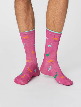 Monkey modal sokken magenta pink