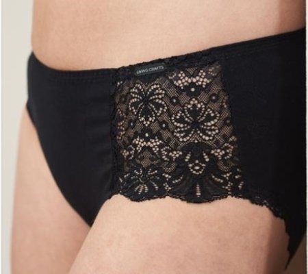 Living Crafts slip met kant Evana - zwart