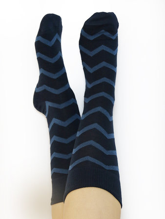 Albero Natur biologisch katoen zigzagprint - blauw 39-42