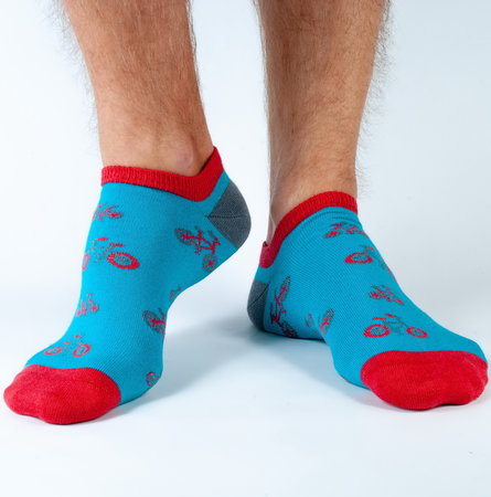 Bamboe sneakersokken Teal Bike