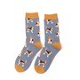 Bamboe sokken dames beagle honden - denim blue