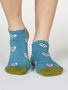 Bamboe enkelsokken Lily met hartjes - river blue