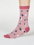 Bamboe sokken dames regendruppels - rose pink