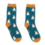 Bamboe sokken heren fox terrier - teal