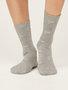 Bamboe damessokken hartjes leopard grey marle