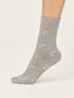 Bamboe damessokken hartjes leopard grey marle