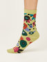 Damessokken biologisch katoen abstract - pea green