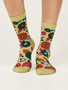 Damessokken biologisch katoen abstract - pea green