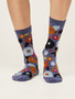 Damessokken biologisch katoen abstract - blueberry blue