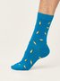 Bamboe herensokken bliksem bright blue