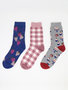 Sokken met aardbeien en slagroom -  3 pack 