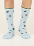 Herensokken bio katoen planeten galactic pastel blue