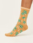 Damessokken biologisch katoen poppies - mango yellow