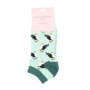 Bamboe sneakersokken dames papegaaiduikers - mint