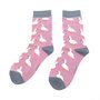 Bamboe damessokken white ducks - mauve