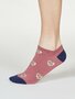 Bamboe enkelsokken Lily met hartjes - rose pink