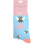 Bamboe damessokken bijen Bee Happy - sky