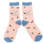 Bamboe damessokken bijen Bee-utiful - dusky pink