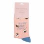 Bamboe damessokken bijen Bee-utiful - dusky pink