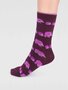 Bamboe damessokken egels - aubergine purple