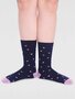 Bamboe damessokken wren bird - navy