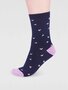 Bamboe damessokken wren bird - navy