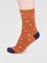 Bamboe damessokken wren bird - harvest orange