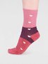 Damessokken katoen hartjes - dusty rose pink