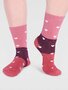 Damessokken katoen hartjes - dusty rose pink