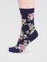 Bamboe sokken dames Arya floral - navy