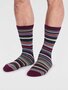 Gestreepte herensokken bamboe Matias stripe - plum purple
