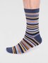 Gestreepte herensokken bamboe Matias stripe - slate blue