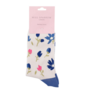 Bamboe damessokken ditsy flower - silver