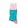 Bamboe damessokken uilen - turquoise