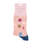 Bamboe damessokken planeten - dusky pink