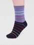 Bamboe damessokken Lauryn stripe - periwinkle blue
