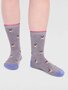 Bamboe damessokken honden dog - grey marle