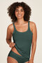 Tranquillo spaghetti top Tencel - dark green