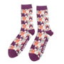 Bamboe sokken heren katten - purple