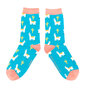 Bamboe sokken dames lama cactus - teal