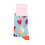 Bamboe sokken dames viooltjes - denim