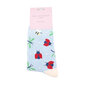 Bamboe sokken dames lieveheersbeestjes - pale blue