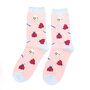 Bamboe sokken dames lieveheersbeestjes - dusky pink