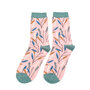 Bamboe sokken dames bessentakken - dusky pink